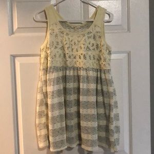 Cream and Gray Mystree Tank Size S